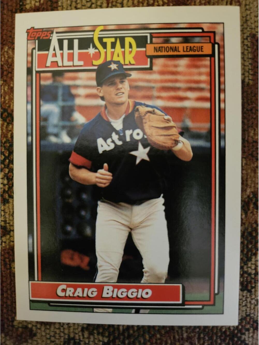 1992 Topps Baseball Card All-Star Craig Biggio #393 Houston Astros - Picture 1 of 2